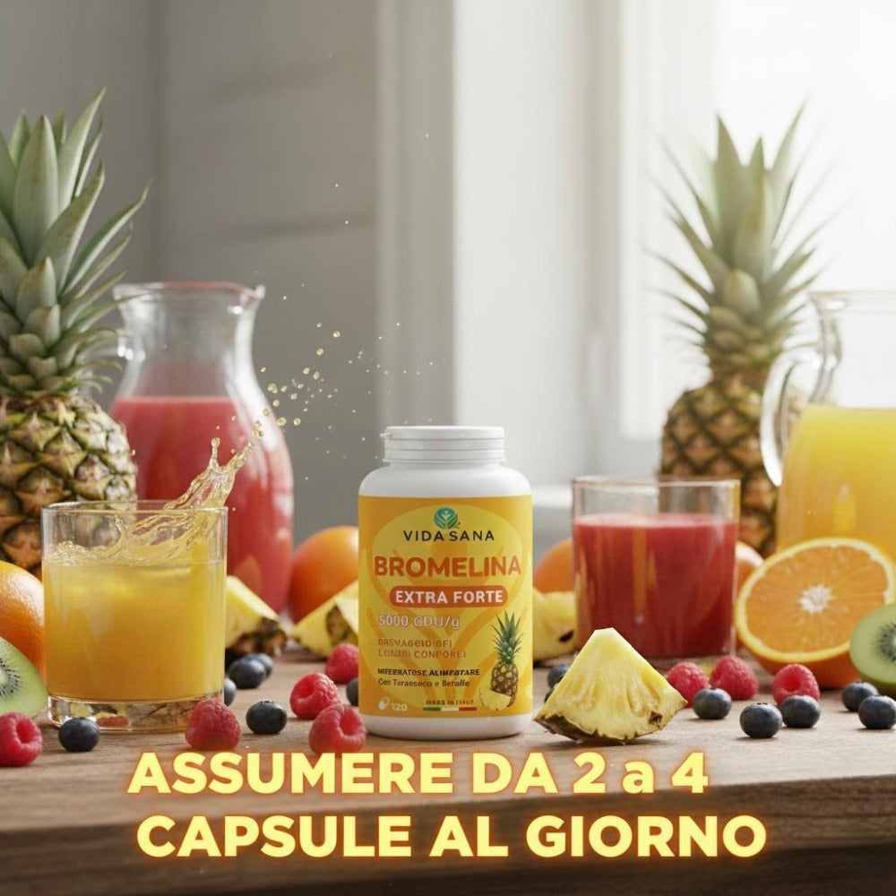 Bromelina Extra Forte 5000 Gdu/G - Complejo Integrador de Bromelina con Diente de León y Abedul