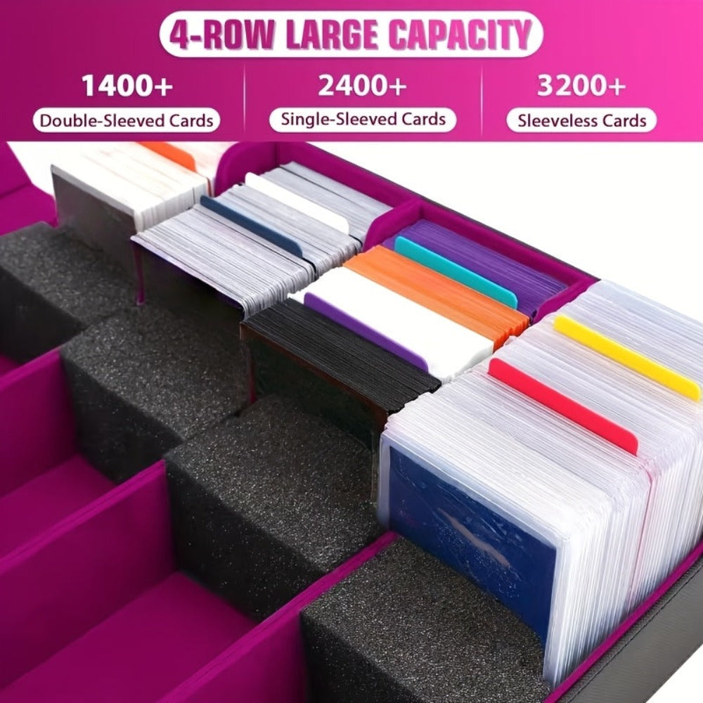 Caja de almacenamiento para tarjetas coleccionables para más de 3000 tarjetas, caja magnética para barajas de tarjetas adecuada para MTG y tarjetas deportivas, caja premium para barajas de tarjetas Commander con 10 separadores de tarjetas compatibles