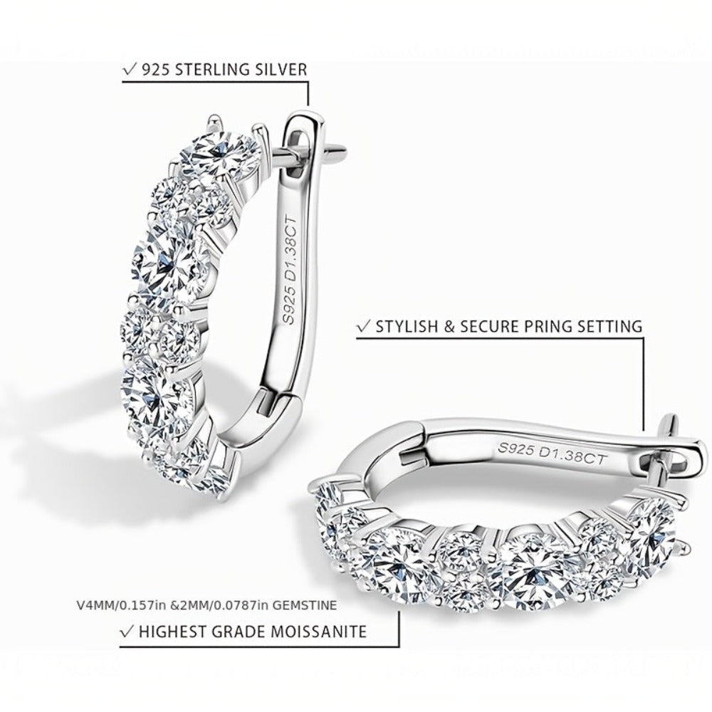 Un par de aretes de aro de plata de ley 925 para mujer, peso total del producto (1.2g) para incrustaciones de circonita, peso total del producto (6.14g) para estilo dorado, peso total del producto (5.15g) para estilo plateado. Regalos perfectos para mujer
