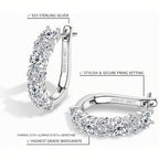 Un par de aretes de aro de plata de ley 925 para mujer, peso total del producto (1.2g) para incrustaciones de circonita, peso total del producto (6.14g) para estilo dorado, peso total del producto (5.15g) para estilo plateado. Regalos perfectos para mujer