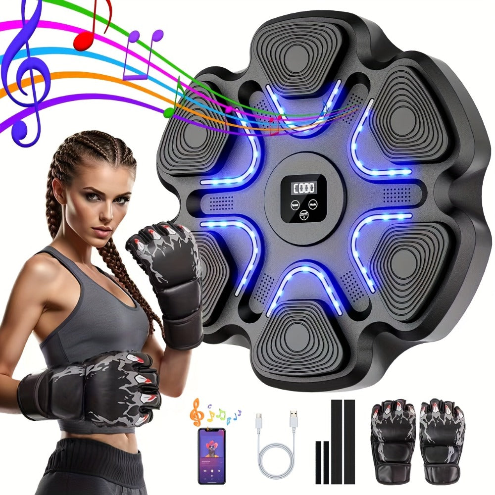 Máquina de boxeo de pared con música y guantes, con tecnología inteligente y nueve modos de velocidad para un entrenamiento