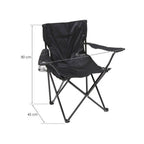 Pack de 2 Sillas de Camping Plegable, Silla Portátil Resistente para Exterior, Jardin, Playa, Terraza, Con Reposabrazos, Fácil Transporte 80x45x80cm