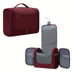 Bolsa de Aseo Colgante con Múltiples Bolsillos y Gancho, Organizador de Maquillaje Elegante para Mujeres y Hombres, Cierre de Cremallera Duradero, Diseño con Asa Superior, Bolsa de Viaje para Aseo, Regalo de Navidad