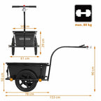 MONZANA® Remolque para Bicicleta con Tanque de Plástico de 90L, Incluye Cubierta de Lona, Remolque de Carga, Remolque de Transporte, Carro de Mano