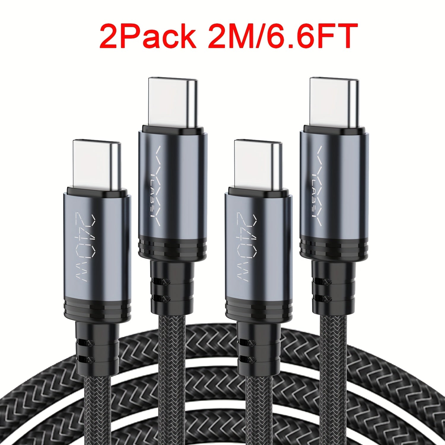 Cable USB-C de carga rápida 240W para móvil tableta y portátil | 240W y 201.17 cm