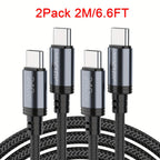Cable USB-C de carga rápida 240W para móvil tableta y portátil | 240W y 201.17 cm