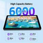 Tabletas Android | Tablet de 10 pulgadas, Tablet Android, Tablet 2 en 1 con Teclado, Funda, Lápiz Óptico, 64GB ROM, 3GB RAM Expansión de 1TB