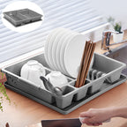 1pc Cesta de drenaje de cocina, escurridor de platos, escurridor de fregadero, gris, con soporte inferior para fregadero, base de bandeja de goteo, drenaje rápido, resistente y duradero, adecuado para escurrir platos, palillos y cucharas