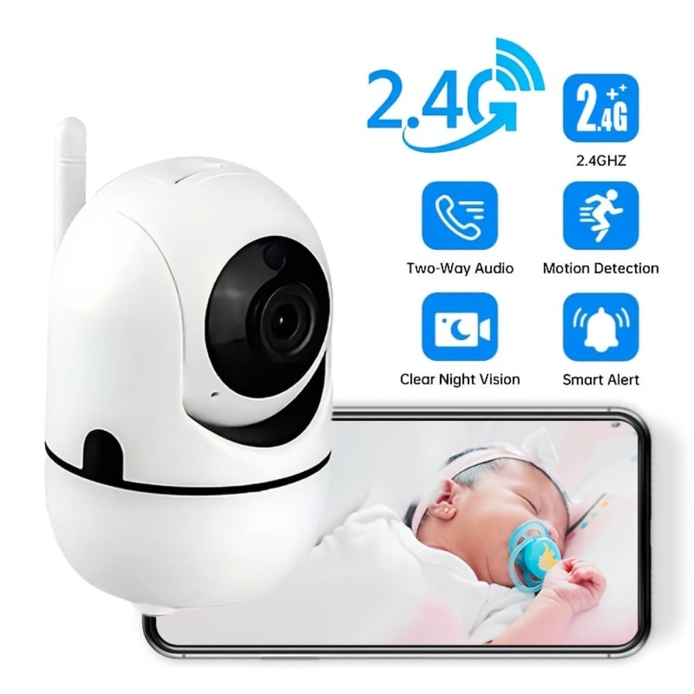 Cámara de seguridad inteligente para interiores, cámara IP inalámbrica con visión nocturna, seguimiento automático y detección de movimiento, WiFi de doble banda, aplicación móvil compatible, conector USB para monitor, vigilancia adecuada para smartphones