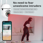 4 cámaras de seguridad para exteriores 1080P FHD: Rotación PTZ de 355°, visión nocturna a todo color, audio bidireccional y funciones adicionales perfectas para la vigilancia del hogar/negocios pequeños (propietarios)