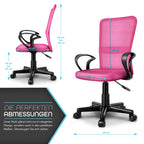 Silla de Oficina TRESKO® con Reposabrazos, Altura Ajustable Continua | Silla Giratoria de Malla Transpirable | Silla de Escritorio con Ruedas de Plástico Ligeras, Superficie Acolchada, Ajuste Ergonómico | Silla de Ordenador Ideal para Oficina en Casa, Hab
