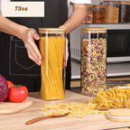 Almacén local, juego de 3/6 tarros de cristal para almacenar alimentos, recipientes de cristal transparente con tapa, botes para almacenar alimentos, tarros para especias, botes para té floreciente, café y azúcar, tarros herméticos de cocina de 24oz/51oz/