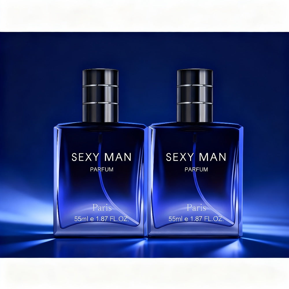 Set de Perfumes de 3 Opciones (Paquete de 2) (2 X 55 ml/1.8 oz) | Botellas con Degradado Negro/Azul | Aroma a Bergamota y Cuero | Perfecto para Inauguración de Casa y Uso Personal