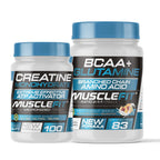 Pack Glutamina + BCAA´s 500g (varios sabores) + Creatina Monohidrato 300g (neutro) - Musclefit
