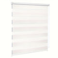 Persiana de doble rodillo sin taladro con abrazadera, longitud de 220 cm - Persianas duet modernas translúcidas y oscuras con soportes, persianas de poliéster con cordón 100% para ventanas y puertas de dormitorios, fácil instalación y control de la luz, o