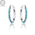 Aretes de Plata Esterlina 925 con Turquesa, Estilo Bohemio, 5.2g de Plata, Uso Diario, Opción de Regalo de Navidad, con Empaque Elegante