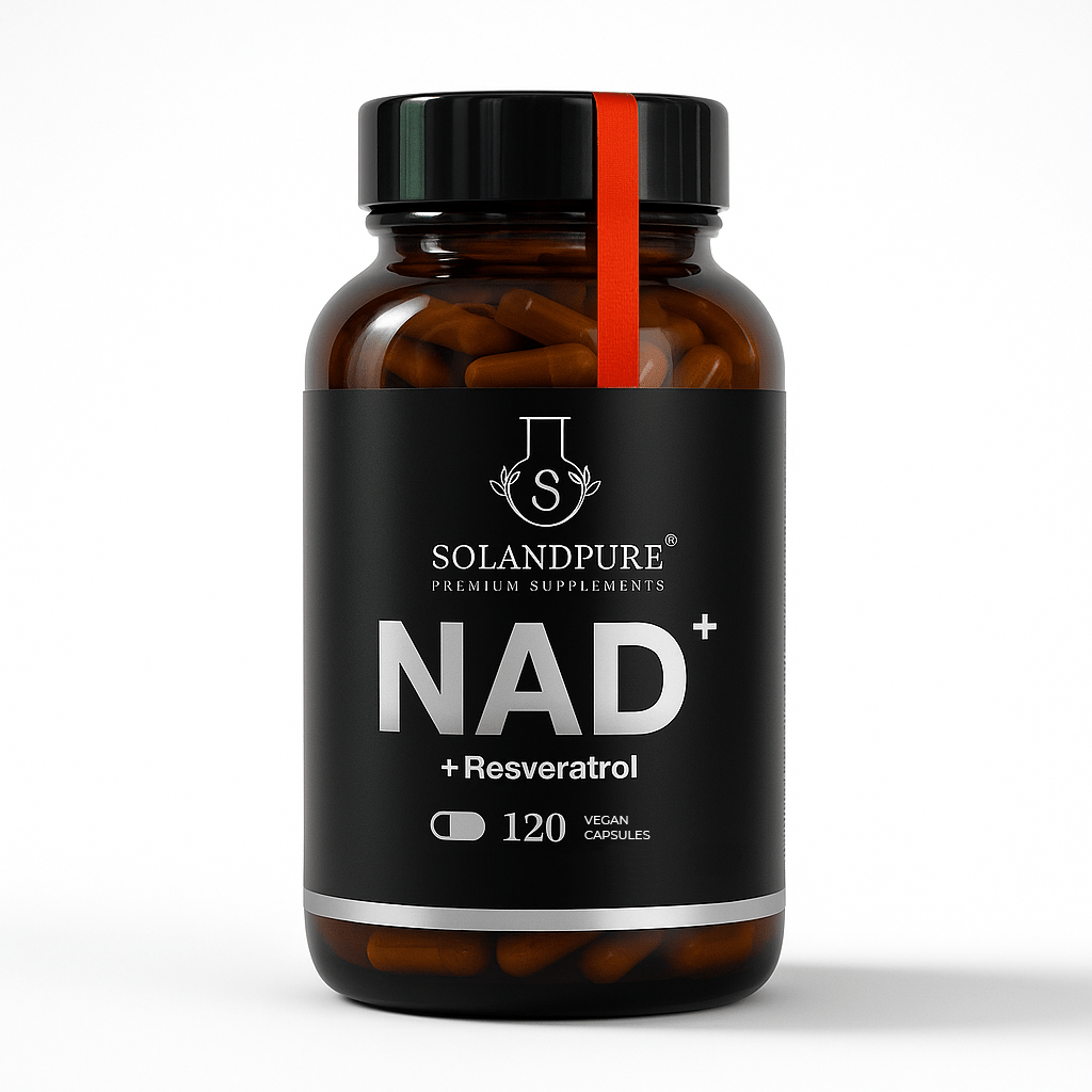 Complementos alimenticios | NAD + Resveratrol 99% y Quercetina | 120 Cápsulas Vegetales | Solandpure®