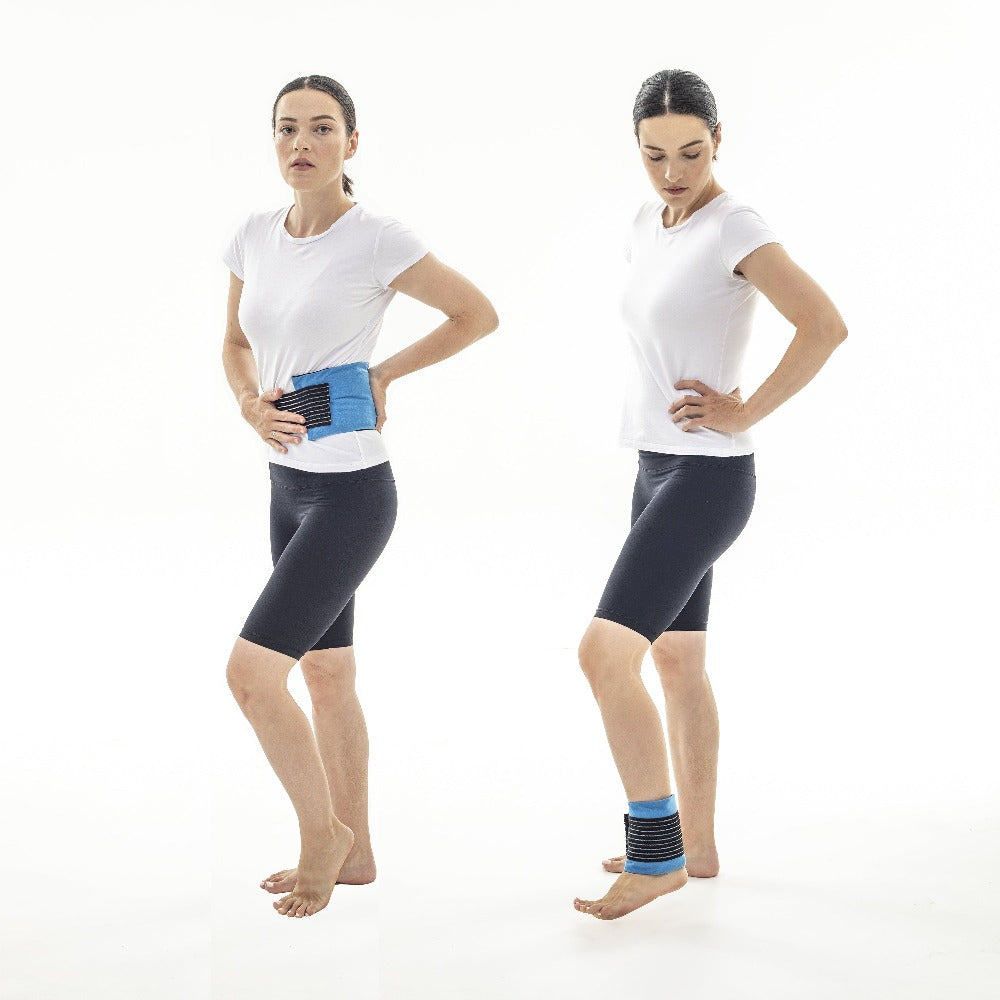 Pack de 2 x bolsa de Gel Frío calor Reutilizable - Incluye 1 funda multiposición de tela. Terapia frío / calor para fisioterapia. Hielo para lesiones deportivas y saco térmico (nevera / microondas).