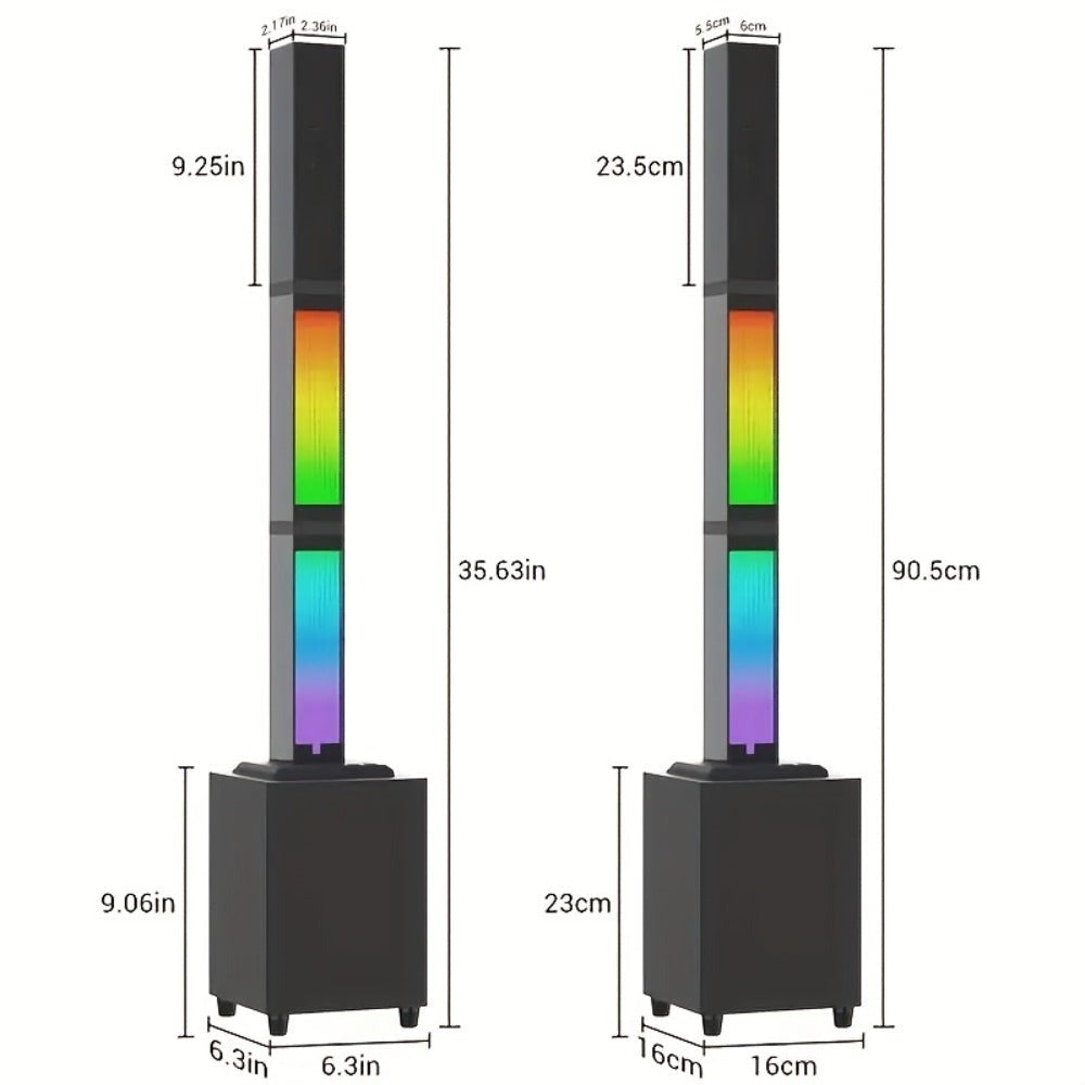 Sistema de megafonía portátil Active Powered Column Line Array, altavoz sin varillas con subwoofer, sistema de sonido de altavoz TWS, altavoz de audio sin varillas tipo división con mezclador de 3 canales, altavoces inalámbricos potentes y ruidosos, luces
