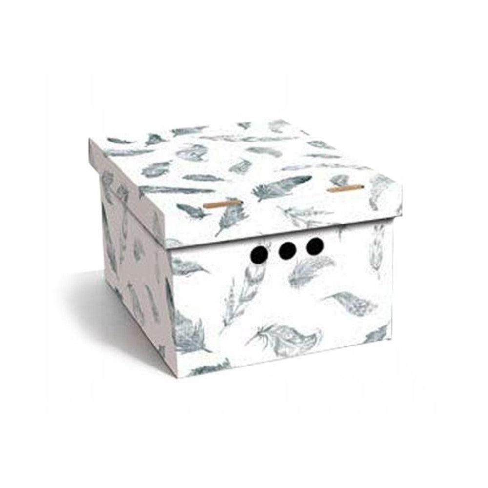 Caja de almacenamiento decorativa de cartón, 1 pieza, con estampado, para ropa, artículos pequeños, documentos, ideal para hogar, oficina o armario, dimensiones: 35x26.3x18.6 cm