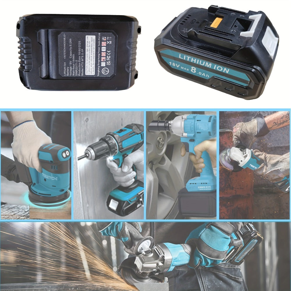 Pack de baterías de 8 Ah con cargador doble | Herramientas compatibles de 14,4 a 18 V
