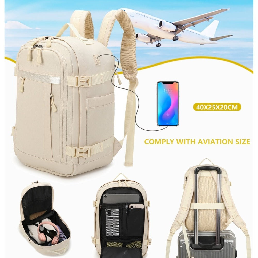 Mochila de cabina 40 x 20 x 25 cm (20 L) | Mochila ideal para viajes en avión | Mochila de cabina para hombre y mujer para el trabajo, viajes, senderismo y escuela