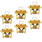 Enfriador de Alimentos de Acero Inoxidable Dorado 1/2/4/6, Contenedor de Catering para Buffet con Tapa para Boda/Banquete de Año Nuevo, Exclusivamente para Cocinar (exclusivamente para cocinar)