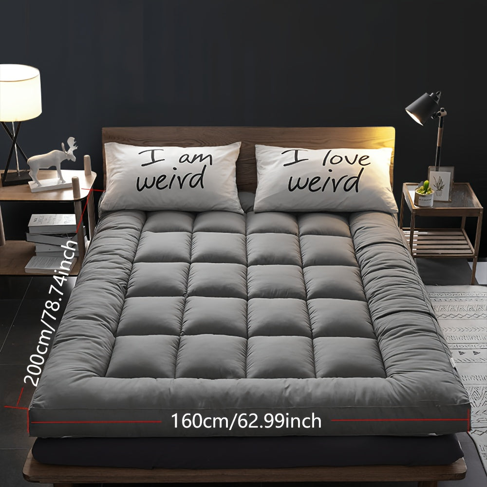 Cubrecolchón de 10 cm de calidad premium 1000 GSM, ultra suave, transpirable y cómodo para todas las estaciones, fácil de cuidar, lavable a máquina, con fuertes bandas elásticas, relleno de microfibra suave y cubierta 100% de microfibra, transpirable