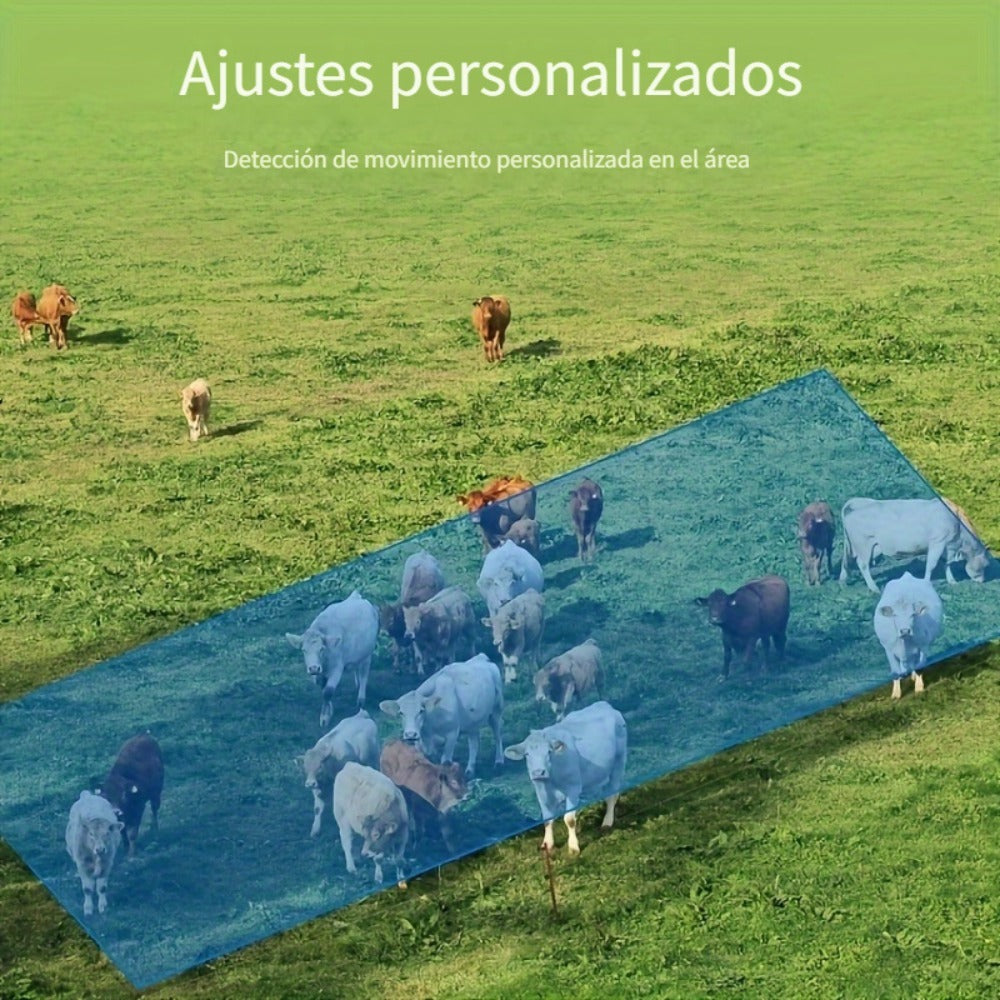 [Cámara de Seguridad Solar 4G LTE] Cámara de Vigilancia Inalámbrica Exterior con Energía Solar 1080P, Sistema de Cámara IP con Pan/Tilt, Alarma PIR, Detección de Humanoides, Visión Nocturna a Color, Audio Bidireccional, Tarjeta SIM Integrada (incluye 100M
