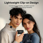 Micrófono Lavalier Inalámbrico para iPhone iPad Android con Estuche de Carga, 80H de Batería, Cancelación de Ruido, Alcance de 49.99 metros, Micrófono de Solapa con Clip Plug-Play para Grabación de Video, Vlog, Transmisión en Vivo