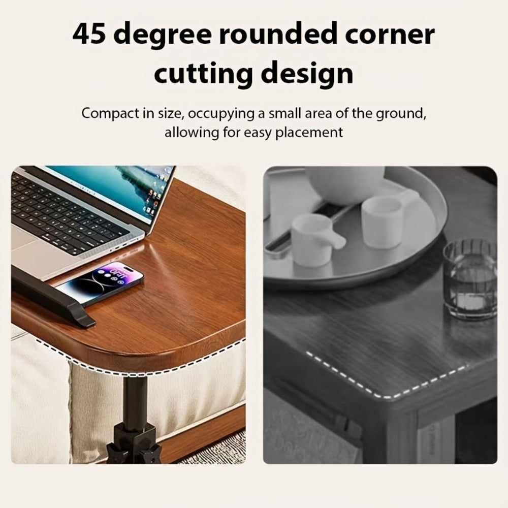 Mesa plegable para portátil de 1 pieza, mesa móvil y ajustable, mesa para portátil que ahorra espacio con almacenamiento, construcción duradera, adecuada para escritorios de oficina en casa, mesas de centro y sofás junto a la cama