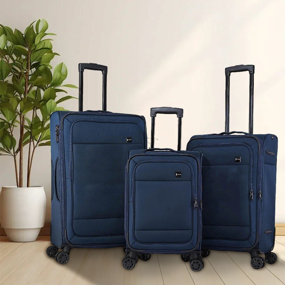 Maleta de viaje de tela de 3 piezas con asa telescópica, ligera y con ruedas, ideal para viajes, mudanzas y acampadas. Equipaje familiar combinado, 20"/26"/30"