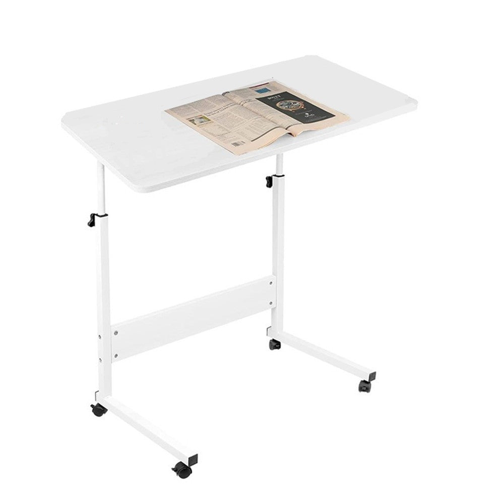 Mesa auxiliar con ruedas 60X40 cm Mesa para portátil Mesa Auxiliar de Altura Ajustable para Dormitorio Mesita de Noche Móvil Diseño Compacto que Ahorra Espacio