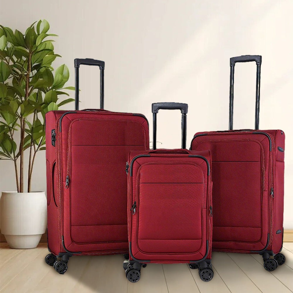 Maleta de viaje de tela de 3 piezas con asa telescópica, ligera y con ruedas, ideal para viajes, mudanzas y acampadas. Equipaje familiar combinado, 20"/26"/30"