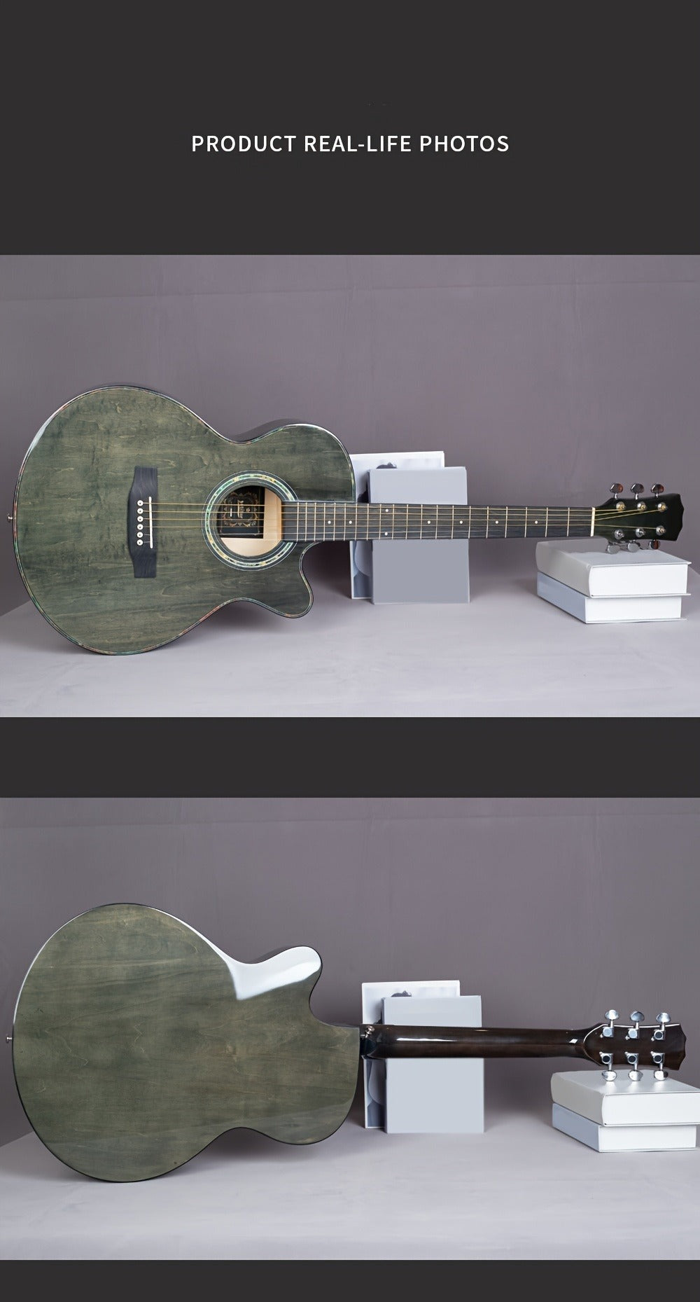 Guitarra Folk Brillante de 40 Pulgadas, Ideal para Novatos, Adultos Principiantes, una Herramienta de Práctica y una Guitarra Acústica Fácil de Usar para Estudiantes