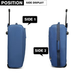 Maleta de cabina ligera tipo trolley, equipaje de mano, maleta blanda, maleta pequeña para equipaje de mano de avión para Lufthansa, Eurowings, Ryanair, maleta con ruedas tipo trolley de tela, 53 x 36 x 18 cm, azul, regalo de vuelta al cole y de vacacione