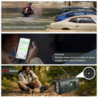 Radio de emergencia portátil | Camping supervivencia y cortes de energía