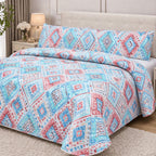 Colcha Bouti Microfibra Reversible Estampada – Colcha Verano y Entretiempo Ligera y Transpirable, Acolchado Pinsónico para Todas las Estaciones, Sin Fundas de Almohada