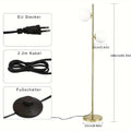 Lámpara de Pie Industrial Moderna con Interruptor de Pie y Pantalla de Vidrio - Lámpara de Mesa de Metal Resistente, Ideal para Sala de Estar u Oficina - Blanco/, Portalámparas E27 (Bombilla No Incluida)
