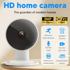 1pc Cámara de seguridad inalámbrica de 3MP para el hogar, sistema de vigilancia con edición nocturna, audio bidireccional y alertas de actividad para el monitoreo del hogar/bebé/mascota