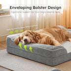 Cama Ortopédica para Perros con Espuma Viscoelástica | Soporte de Alta Densidad 65D | Acolchado de 10 cm de Grosor | Funda Removible Lavable a Máquina | Especial para Perros Medianos, Grandes y Senior
