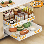 2 piezas/1 pieza Cajón de cocina expandible, estante telescópico de plástico con adhesivo, organizador de gabinete expandible, gabinete de cajón telescópico extraíble, utilizado para la organización del cuarto de utensilios de cocina, ancho ajustable de 3
