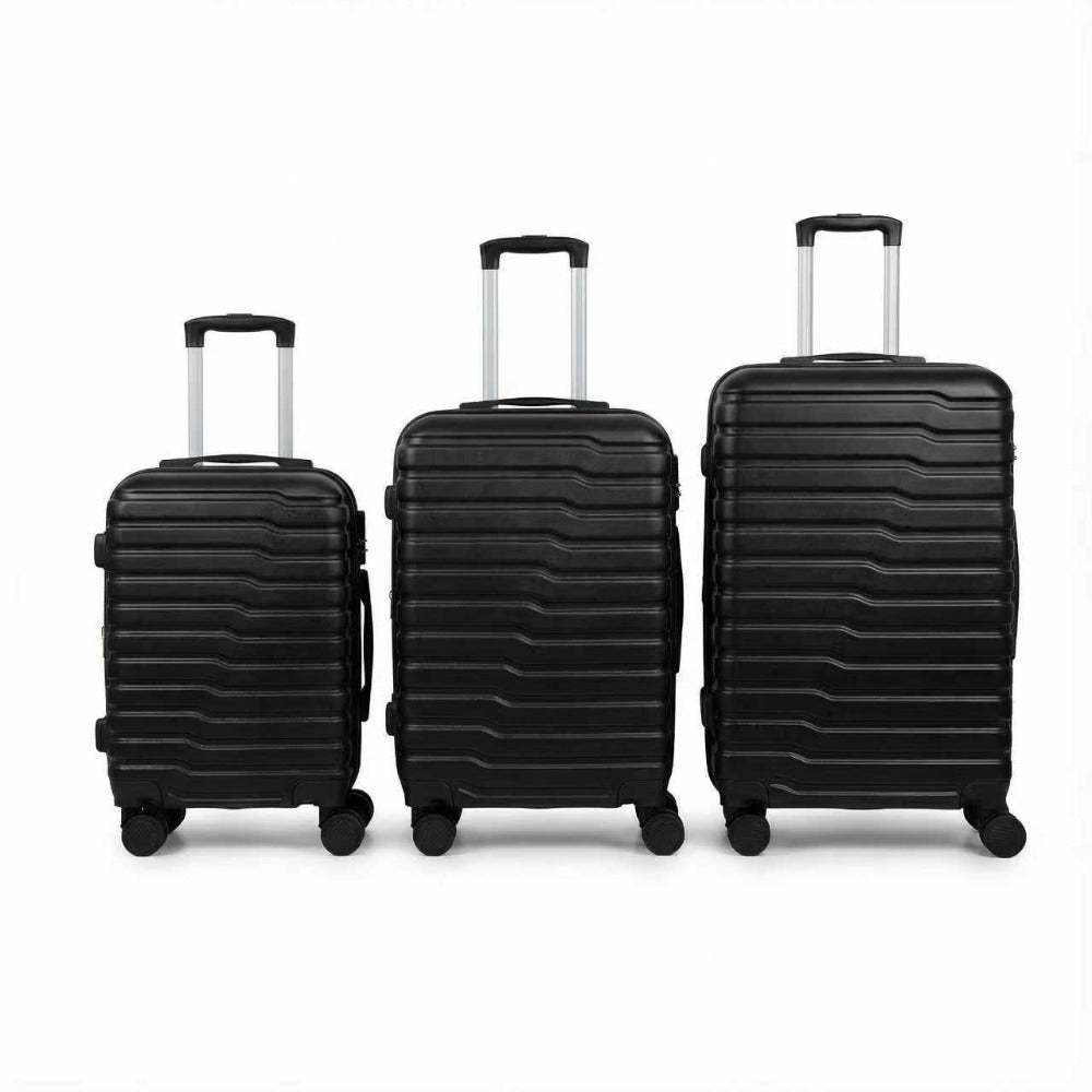 Juego de 3 Maletas Tamaños 18" (51X33X20cm), 22" (61x41x25cm), 26" (71x46x31cm) Medidas con ruedas incluidas, con Cerradura Numérica Maleta Cabina Trolley con Carcasa ABS Ligera, Asa Telescópica de Aluminio y 4 Ruedas Giratorias 360°