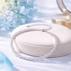 Pulsera tejida para mujer de plata de ley 925 - Elegante collar de plata tejido fino para mujer, regalo de joyería ajustable