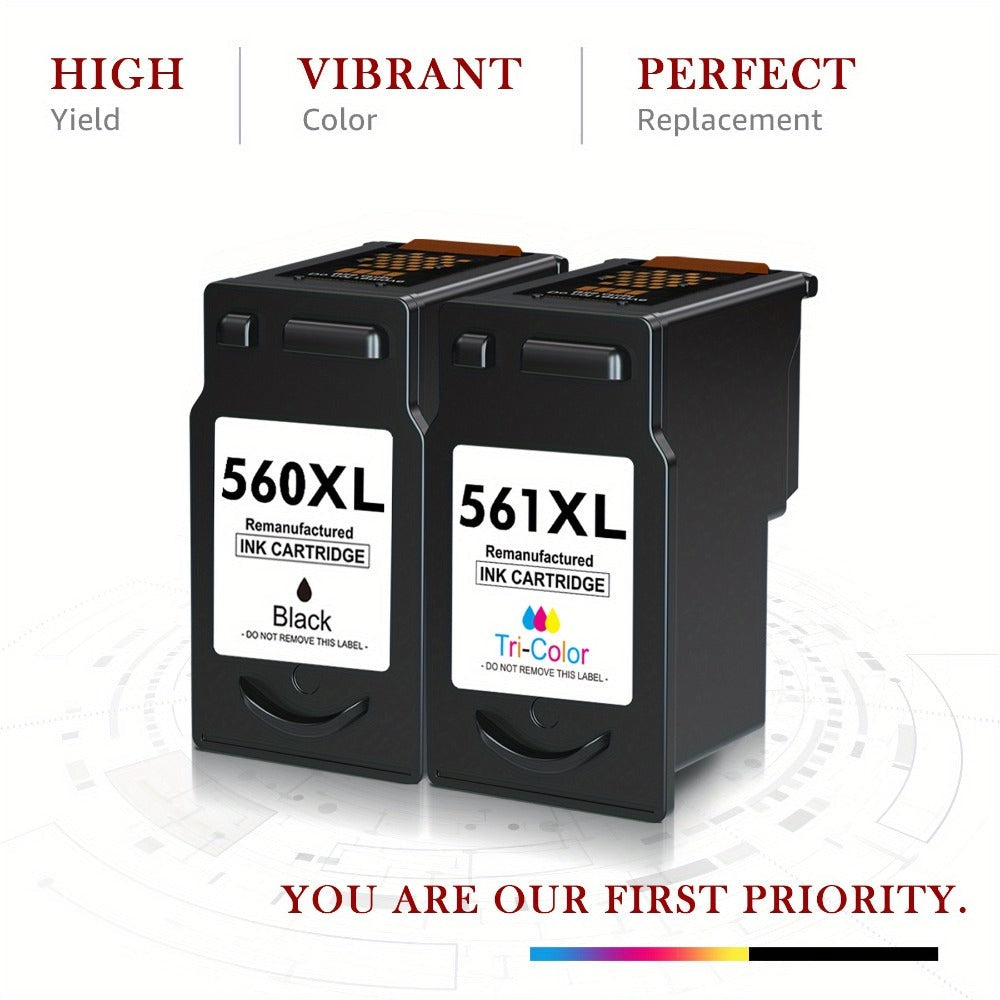 560 561 Cartuchos Multipack XL para Canon 560XL 561XL PG-560XL CL-561XL PG560XL CL561XL Cartuchos de impresora para Pixma TS5350 TS5351 TS7450 TS7451 TS5352 TS5353 (1 Negro + 1 Tricolor)