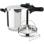 Magefesa DYNAMIC - Juego de Olla Express Rápida + Cestillo, Acero Inoxidable 18/10, Eficiencia Energética, Todo Tipo de Cocinas, Inducción