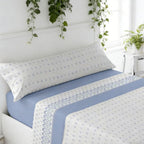 Juego de ropa de cama (Sábana ajustable, Cubrecama, Funda de almohada) | Juego de sábanas estampadas de 3 piezas | Primavera/Verano | Múltiples estilos | Tejido suave | 180cm - Múltiples tamaños disponibles