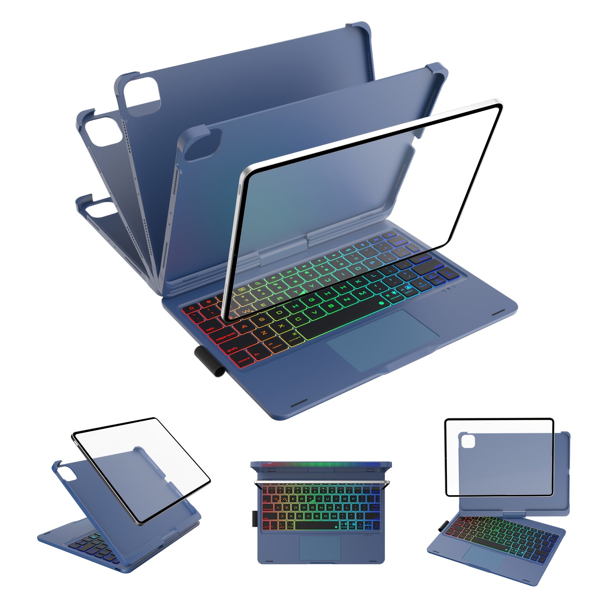 Funda con teclado giratorio para iPad para escritura, estudio y trabajo móvil