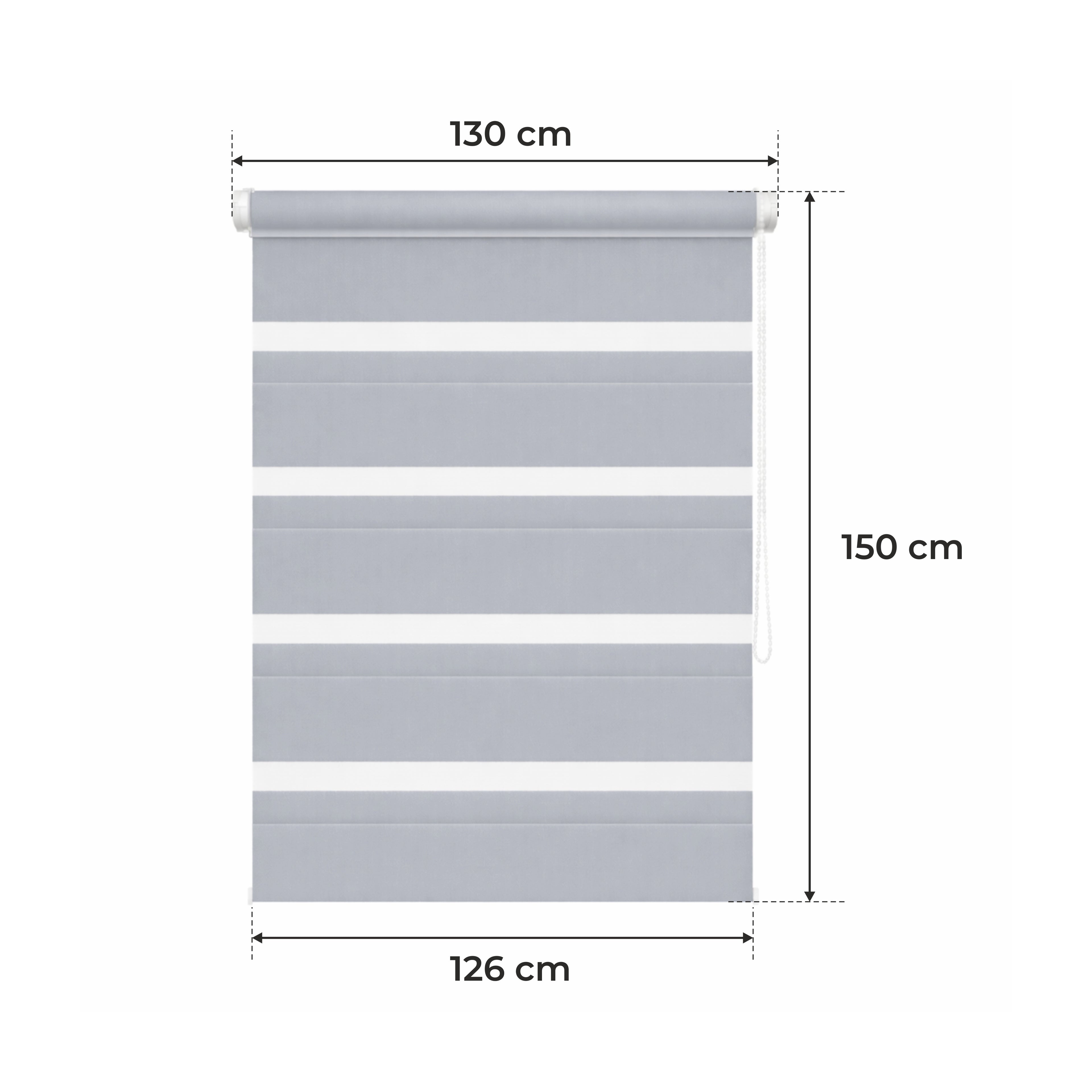 Persiana Día y Noche - Gris Claro - 32 Tamaños - BOJANEK Día y Noche - Instalación No Invasiva, Sin Necesidad de Taladrar, Ajuste por Cadena, Soportes Ajustables para Diferentes Grosos de Ventanas, Diseño Moderno, Protección de Luz y Privacidad, Perfecta