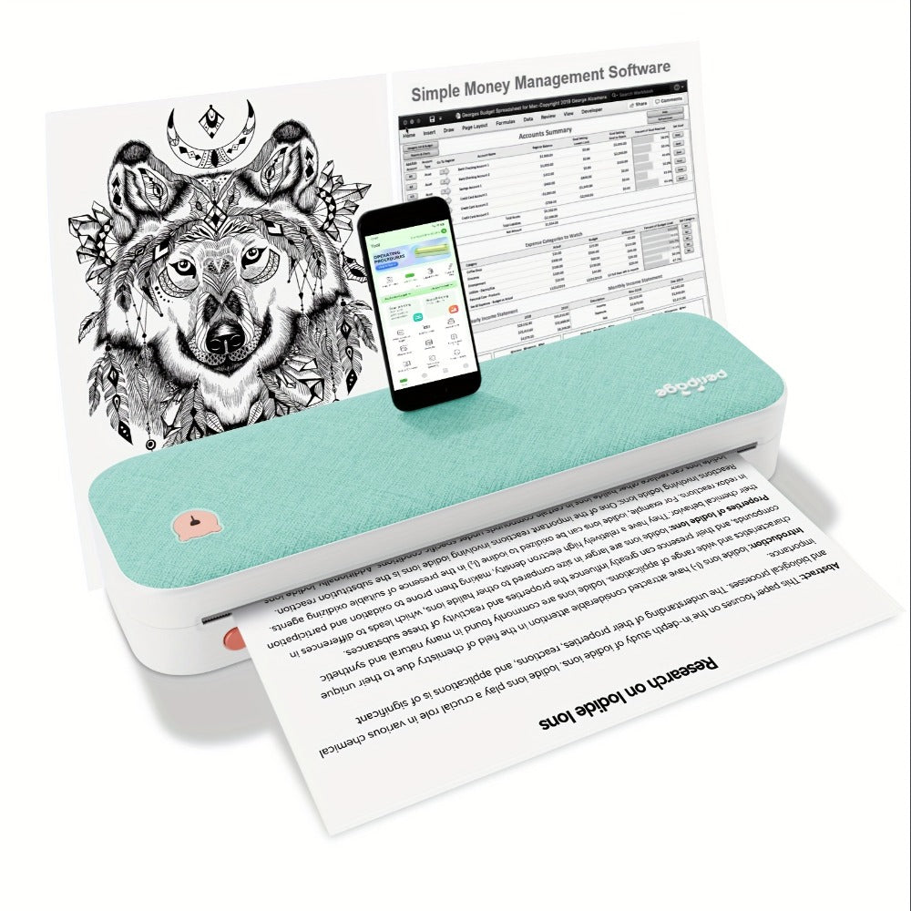 Impresora Térmica Portátil PeriPage para Viajes, Inalámbrica, Compatible con Papel Térmico de 8.5x11 (Carta US y A4), Papel para Tatuajes, Compatible con Teléfonos Android, IOS y Laptops